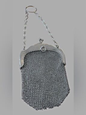Antique Early 1900’s 935 Silver Chain Mail Purse